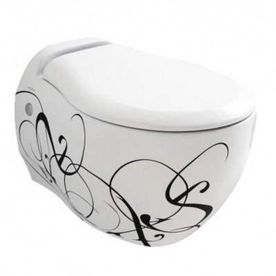 Підвісний унітаз ArtCeram Blend, black lettering (BLV0010103) Підвісний унітаз ArtCeram Blend, black lettering (BLV0010103)