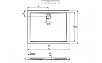 Душовий піддон Riho Zurich 266 1700х900, білий (DA08)