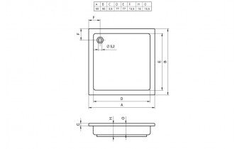 Душовий піддон Riho Saturnus 900х900, білий (DC04)