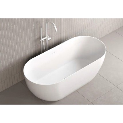 Окремостояча ванна з мармуру Dremex Sesnse Slim 158,5x73,5x57 см, Gelcoat, білий глянцевий + сифон