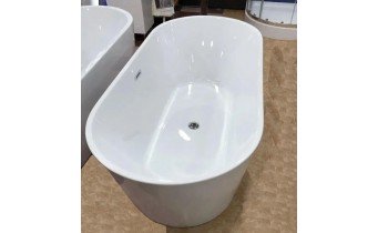 Окремостояча акрилова ванна Dusel DA 103 ASTI BLACK 170x80 см, чорно-біла, з сифоном click/clack (DU103-BL)