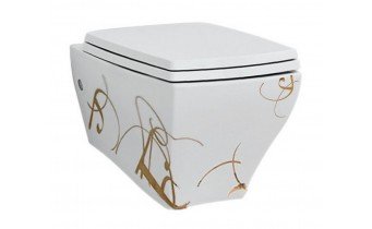 Підвісний унітаз ArtCeram Jazz, gold lettering (JZV0010106) Підвісний унітаз ArtCeram Jazz, gold lettering (JZV0010106)