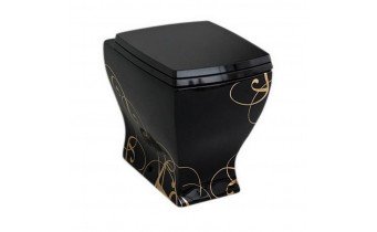Підлоговий унітаз ArtCeram Jazz, gold lettering black (JZV0020306) Підлоговий унітаз ArtCeram Jazz, gold lettering black (JZV0020306)