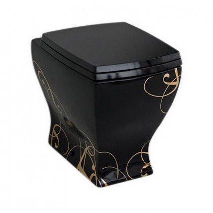 Підлоговий унітаз ArtCeram Jazz, gold lettering black (JZV0020306)