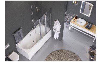 Шторка для ванни EXCELLENT AXEL 1200x1400, трьохсекційна права (KAAX.1309.1200.PR )