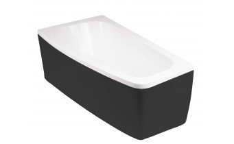 Панель для ванни Besco Luna 150 L Black / Чорна, + кріплення до панелі, екран для ванни (OAL-150-NLC)