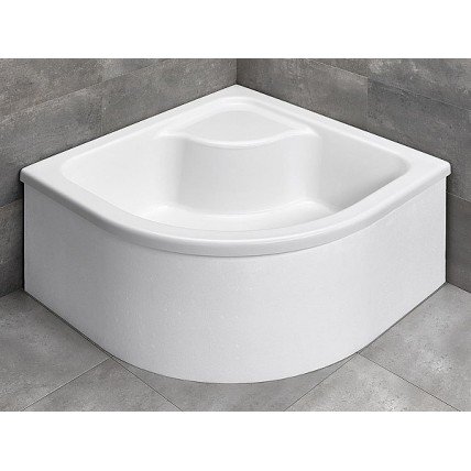 Душовий піддон напівкруглий глибокий Radaway Naxos A 90x90x41 см з місцем для сидіння, білий (SBA9941-1)