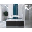 Акрилова ванна з душовою шторкою Besco Inspiro 150x70 R, асиметрична + чорна панель (WAI-150-NPR-BL)