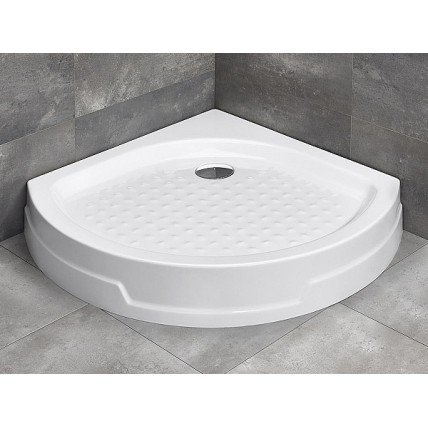 Душовий піддон напівкруглий кутовий Radaway Rodos B 90x90x16 см, білий (4D99155-03)
