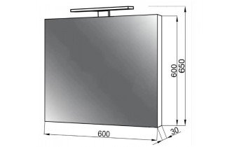 Квадратне дзеркало у ванну UWiS Lite 60х60x3 см, з підсвіткою