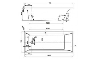 Ванна акрилова Vagnerplast Veronela 170x75 см (VPBA170VEA2X-01)
