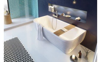 Ванна акрилова, півкругла з двох сторін Excellent Arana 180x85 см, пристінна (WAEX.ARA18WH)