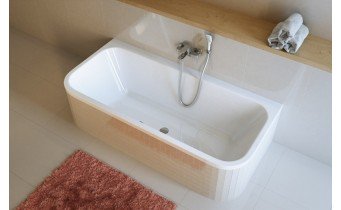 Ванна акрилова, півкругла з двох сторін Excellent Arana 180x85 см, пристінна (WAEX.ARA18WH)