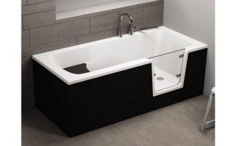 Ванна з дверцятами акрилова Polimat Avo 150x75 см, + ніжки, для людей з обмежиними можливостями, похилого віку, інвалідів (00483)