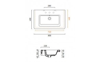Підвісний умивальник Catalano New Light 80 (180LI4800)