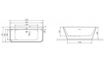 Ванна окремостояча Excellent Lila 160x73 см (WAEX.LIL16WH)