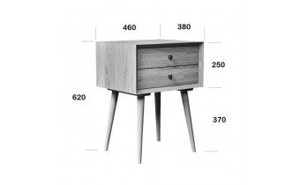 Тумба приліжкова WoodSoft Siena 2, ясень (TSieSh46v24g39J)