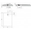Душовий піддон, камяний Omnires Aquarock M+ 90x140 см, антиковзкий, прямокутний, Чорний матовий