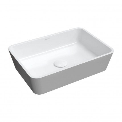Умивальник на стільницю Omnires Parma M+ 50x35 см, сіро-білий глянцевий (PARMAUNBSP)