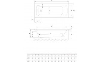 Ванна акрилова Radaway Mia 180x75 см + ніжки, прямокутна