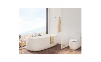 Окремостояча кам'яна ванна Roca Beyond 180x90 см, біла + сифон click / clack (A248452000)