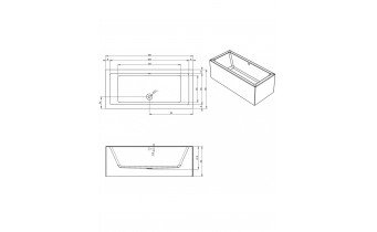 Акрилова ванна Riho Lugo Plug & Play 180x80 R, пряма + ніжки (BD63005)