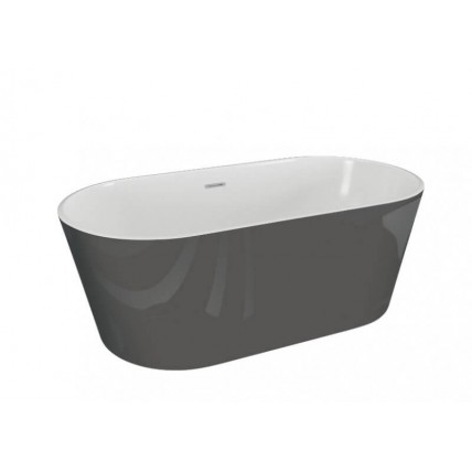 Окремостояча ванна Polimat UZO 160x80, графітова + ніжки (00437)