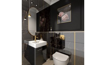 Овальне дзеркало з LED підсвіткою у ванну Elita Sharon Oval 52/92 Gold, 52x92x2,4 см (168463)