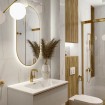 Овальне дзеркало з LED підсвіткою у ванну Elita Sharon Oval 52/92 Gold, 52x92x2,4 см (168463)