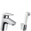 Змішувач для умивальника Hansgrohe Logis 70 з гігієнічним душем, хром (71290000)