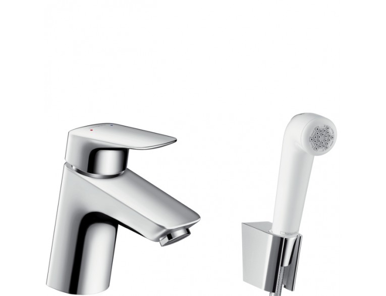 Змішувач для умивальника Hansgrohe Logis 70 з гігієнічним душем, хром (71290000)