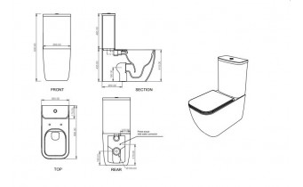 Унітаз моноблок GSG BRIO 69 см Smart Clean white glossy (BRMBL000)