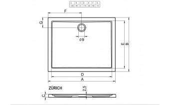 Душовий піддон Riho Zurich 276 1800х900, білий (DA84)