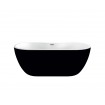 Окремостояча акрилова ванна Dusel DA 111 SARNO BLACK 180x75 см, чорно-біла, з сифоном click/clack (DU111-CBL)