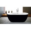 Окремостояча акрилова ванна Dusel DA 111 SARNO BLACK 180x75 см, чорно-біла, з сифоном click/clack (DU111-CBL)