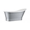 Окремостояча кам'яна ванна Besco Gloria Glam 160x68, срібна з сифоном click / clack (WMD-160-GLS) Окремостояча кам'яна ванна Besco Gloria Glam 160x68, срібна з сифоном click / clack (WMD-160-GLS)