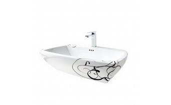 Підвісний умивальник ArtCeram Jazz, black lettering (JZL0050103) Підвісний умивальник ArtCeram Jazz, black lettering (JZL0050103)