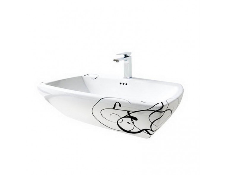 Підвісний умивальник ArtCeram Jazz, black lettering (JZL0050103)
