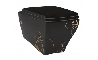 Підвісний унітаз ArtCeram Jazz, gold lettering black (JZV0010306)