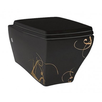 Підвісний унітаз ArtCeram Jazz, gold lettering black (JZV0010306)