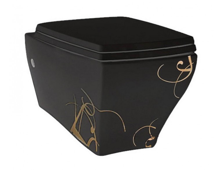 Підвісний унітаз ArtCeram Jazz, gold lettering black (JZV0010306)