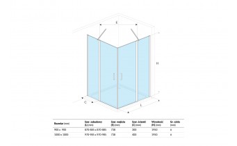Кабіна душова квадратна EXCELLENT Seria Mazo 900x900 (KAEX.3023.1010.9090.LP)