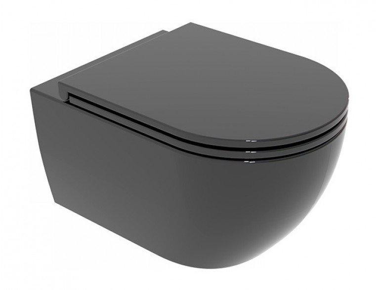 Підвісний унітаз GSG LIKE 52,5 см Smart Clean glossy Black (LKWCSO002)