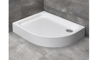 Душовий піддон асеметричний Radaway Laros E Compact 100x80x17 см, Лівий, білий (SLE81017-01L)