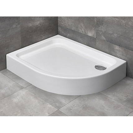 Душовий піддон асеметричний Radaway Laros E Compact 100x80x17 см, Лівий, білий (SLE81017-01L)