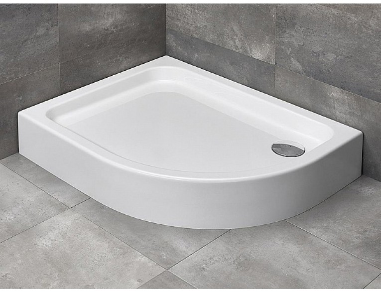 Душовий піддон асеметричний Radaway Laros E Compact 100x80x17 см, Лівий, білий (SLE81017-01L)