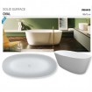 Ванна овальна Riho Oval окремостояча 160x72 см, з литого мармуру (BS67) Ванна овальна Riho Oval окремостояча 160x72 см, з литого мармуру (BS67)