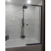 Душова шторка на ванну Besco Easy Slide Black 100x150 см, на 2 секції, прозоре скло, профіль чорний матовий (PESB-2S) Душова шторка на ванну Besco Easy Slide Black 100x150 см, на 2 секції, прозоре скло, профіль чорний матовий (PESB-2S)