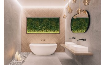 Окремостояча пристінна ванна із штучного каменю Isla 1 170x89x58 см, біла глянцева