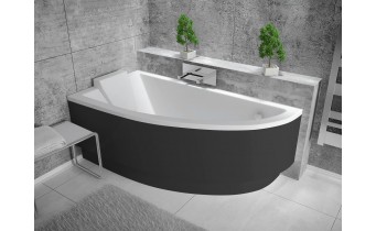 Ванна акрилова Besco Praktika 150x70 L, асиметрична + чорна панель (WAP-150-NL-BL) Ванна акрилова Besco Praktika 150x70 L, асиметрична + чорна панель (WAP-150-NL-BL)